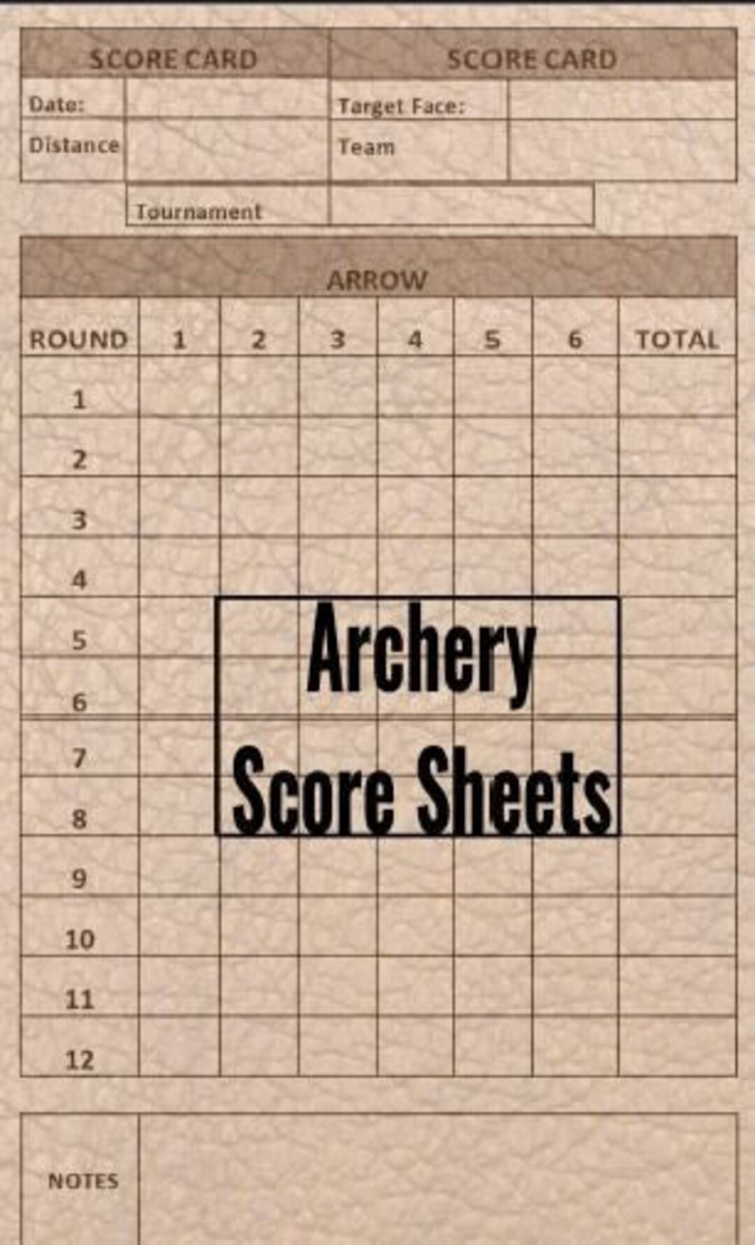 Archery Score Sheets Archery Score Sheets Book 120 Pages Etsy