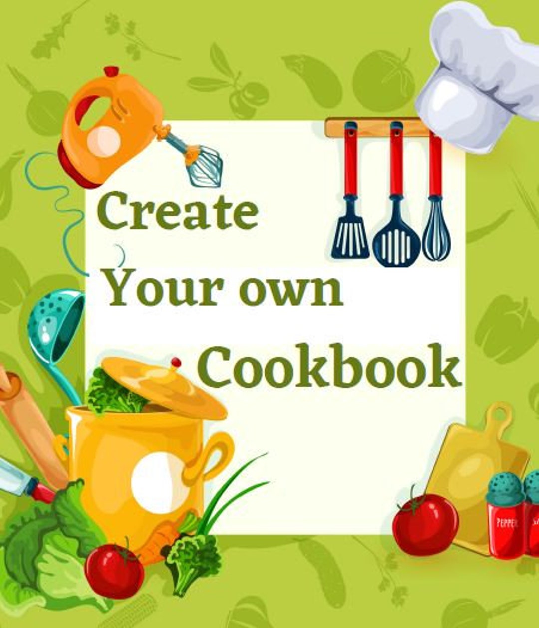 Create Your Own Cookbook Recipe Books A Cooking Journal Cookbook