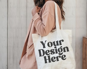 Tote Bag Mockup Canvas Tote Bag Mockup Boho Tote Bag Mock Model Tote Bag Mock Model Mock Canvas Tote Bag Mockup Simple Print on Demand Mock