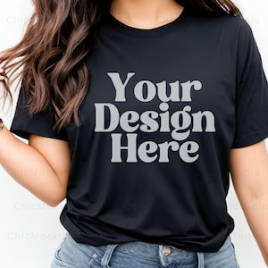 Bella Canvas 3001 Mockup 3001 Black Mockup Black Tshirt Mockup Simple Model Mockup Oversized Shirt Mockup Bella Canvas Black Mockup BC 3001