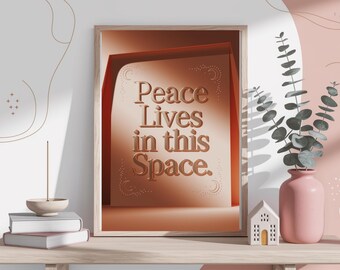 Peace Quote Art Print – Minimalist Home Zen Decor (PDF Download)