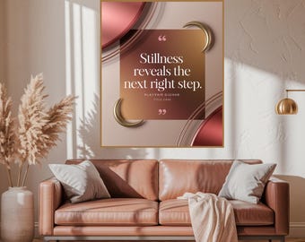 Minimalist Calm Quote Art Print – Stillness Reveals, Zen Decor (PDF)
