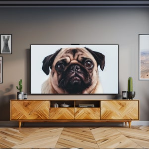 Frame TV Art Pug dog Instant download Instant download art zdjęcie 3