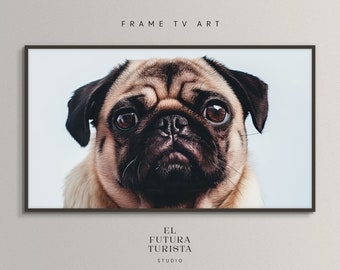 Frame TV Art | Pug dog | Instant download | Instant download art