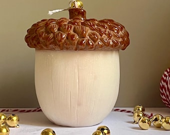 Bougie Bellotte Artisanale – Bougie Gland Automne – Bougie Fait Main Décorative – Cadeau Automnal – Bougie Naturelle Originale – Décoration