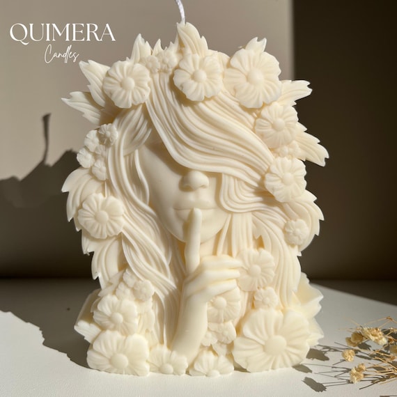 Bougie Décorative Fille Silence · Bougie Sculpture Femme · Bougie Parfumée · Soy Candle · Décoration Maison Minimaliste · Idée Cadeau