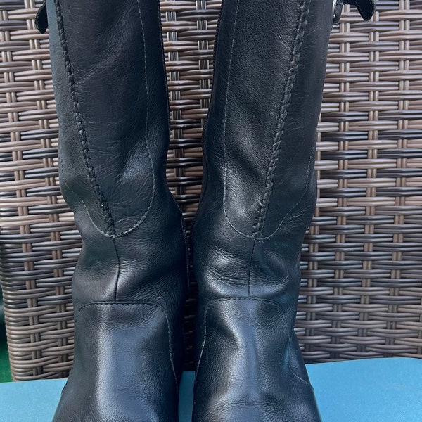 Keen Boots Womens 7.5 Bern Baby Bern Black Leather Tall Zip Up Classic Casual