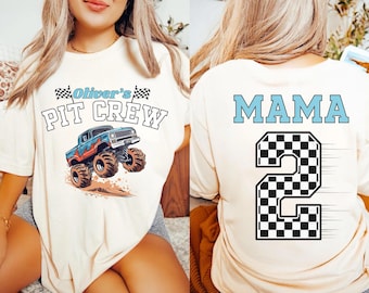 Monster Truck Birthday Shirt, Pit Crew Shirt, Family Matching Tee, Ready To Crush Custom Age Shirt, monster truck party, birthday boy shirt,