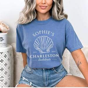 Charleston Bachelorette Shirt Bach Club Bachelorette Custom Location Bachelorette Shirts Wedding Favors, Bridal Party Shirt Bride Team Shirt