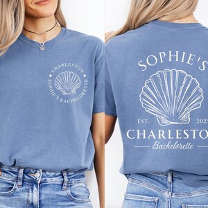 Charleston Bachelorette Shirt Bach Club Bachelorette Custom Location Bachelorette Shirts Wedding Favors, Bridal Party Shirt Bride Team Shirt