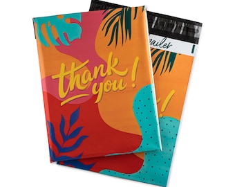 Thank You Poly Mailers, Colorful Packaging Bags with Self Adhesive Strip, 2.35 Mil Durable Mailing Envelopes