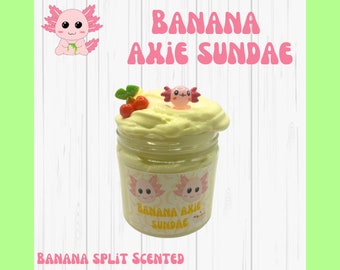 Banana Axie Sundae Slime (Banana Split Scented) Fluffy Butter Slime