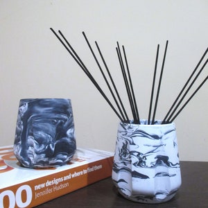 Eco friendly utensil holder, Pencil holder, Decorative cup, Pen holder, Makeup brush holder, Home office, Multipurpose gift, Jesmonite, Vase image 6