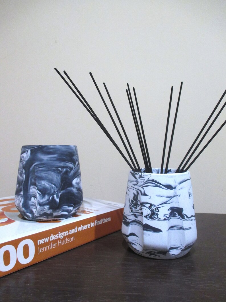 Eco friendly utensil holder, Pencil holder, Decorative cup, Pen holder, Makeup brush holder, Home office, Multipurpose gift, Jesmonite, Vase image 6