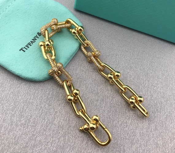 Authentic Tiffany and Co 18k yellow gold link bra… - image 3
