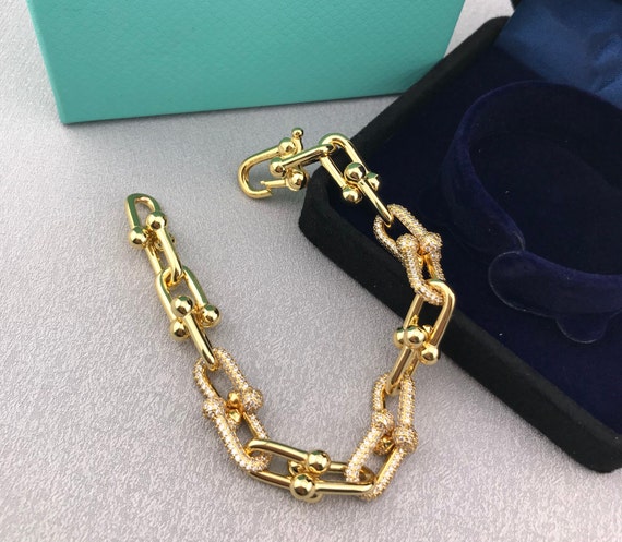 Authentic Tiffany and Co 18k yellow gold link bra… - image 2