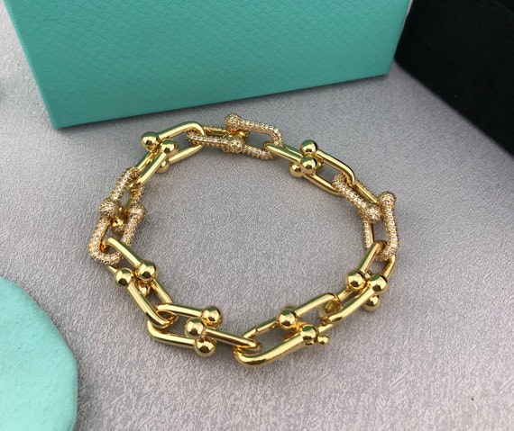 Authentic Tiffany and Co 18k yellow gold link bra… - image 1