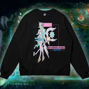 Soraka League Of Legends Sweatshirt. Young Glitch Soraka Sweatshirt. Soraka Main Gift.