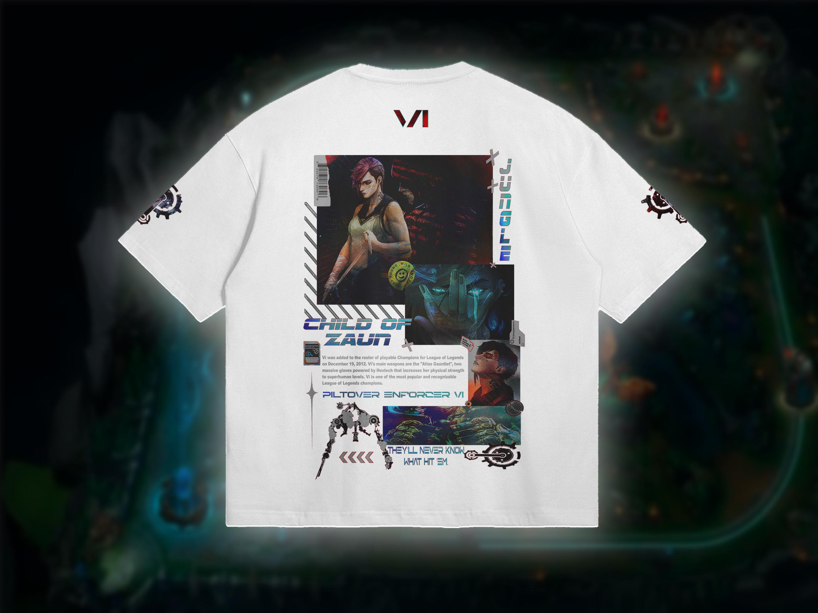 Vi League of Legends T-shirt. Young Glitch Comfy Vi Main Shirt. Vi Gift for Gamer Lover. Lol Arcane Vi Soft Tees.