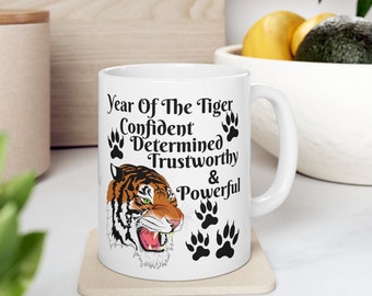 Tiger Mug, Animal Mug, Zodiac Sign Mug, Tiger Zodiac Sign Mug, Tiger Coffee Mug