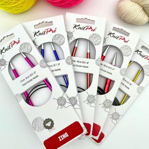 KnitPro Zing 40&quot; & 47&quot; Fixed Circular Knitting Needles - Aluminum Knitting Needles