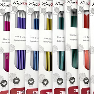 KnitPro Zing 8” (20cm) Double Pointed Knitting Needles
