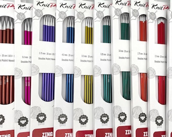 KnitPro Zing 8” (20cm) Double Pointed Knitting Needles