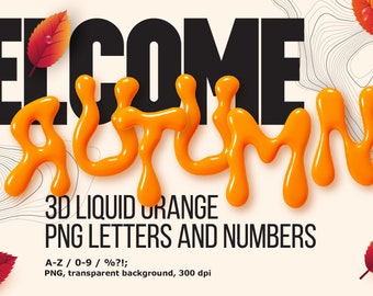 Flüssige, orange, festliche, glänzende 3D-Schrift. Perfekt für festliche Urlaubsdesigns, saisonale Designs, Geburtstags-, Party- & Eventposter.
