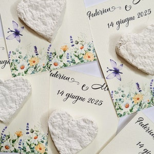 Bomboniera ECO Piantabile Personalizzata con cuore di carta piantabile con Semi