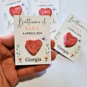 Bomboniera ECO - piantabile/ segna posto PERSONALIZZATO a forma di CUORICINO