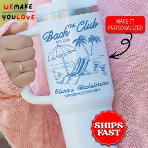 Personalized Bachelorette Tumbler, Custom Bridal Party 40oz Tumbler, Gift for Bride to Be, Bachelorette Party Travel Mug, Bridesmaid Cup