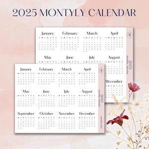 Minikalenderstickers 2025 | Voor je favoriete planner, Bullet Journal, notitieboek | Start maandag of zondag