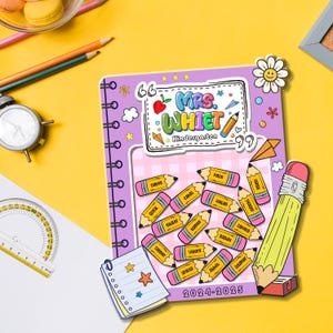 Custom Teacher Name Magnet,Teacher Shaker Magnet,Magnet With Pencil,Teacher Appreciation Gift,Back To School Teacher Gifts,Teacher Sign