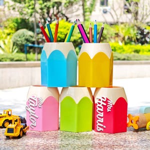 Porta-canetas personalizado para escritório de professor, porta-lápis com nome, porta-lápis para mesa, decoração para sala de aula, presentes de volta às aulas para professores
