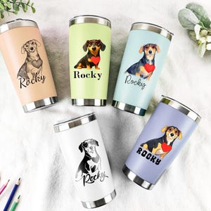 Personalized Dog Tumbler,Custom Pet portrait Tumbler,Dog Photo Mug,Pet Insulated Tumbler,Travel  Insulated Tumbler,Pet owner Gift