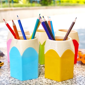Porta-lápis personalizado para professor, porta-lápis com nome, porta-lápis para mesa, presente de agradecimento ao professor, porta-lápis em formato de lápis