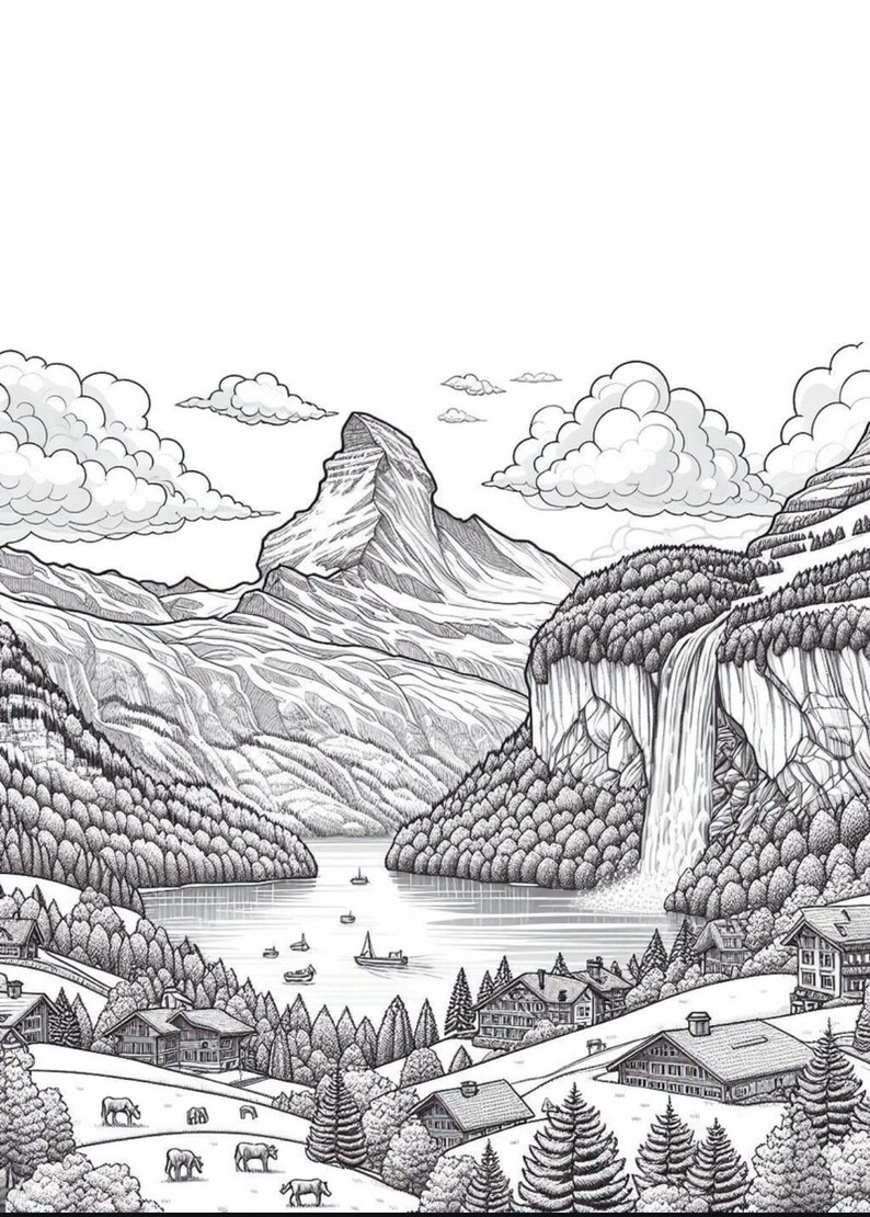 Colorbook,theme Nature, PDF, Adults, Coloring Pages, 20 Pages - Etsy