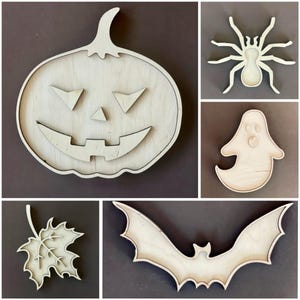 Base de madeira para Halloween. Base para criativos para Halloween. Suporte de mosaico. Moldura de madeira. Molde de compensado. Molde de mosaico. Molde DIY para artesanato.