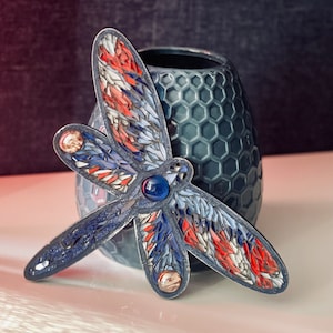 Mosaic dragonfly, Mosaic decor, Decor handmade, Mosaic gift, Dragonfly gifts, Wall decor, Dragonfly decor, Valentine&#39;s gift