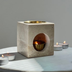 Genuine Natural Travertine Marble Wax Melt/ Essential Oil Diffuser