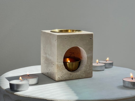 Genuine Natural Travertine Marble Wax Melt/ Essential Oil Diffuser