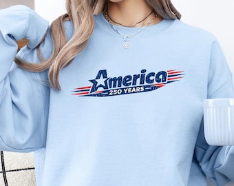 Retro USA 250 Years Graphic Sweatshirt, Vintage American Style Unisex Apparel