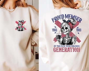 Proud Gen X Sweatshirt, Retro Patriotic Sweater, Raised Tough Graphic Sweater, Funny America Sweater, Vintage Gen X Gift Sweater