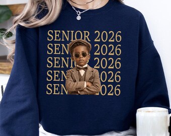 Custom Graduation Photo Sweatshirt, Vintage Senior Sweatshirt, Personalized Class of 2026 Gift, Graduate Memory Sweater