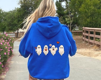 Valentine's Day Ghost Hoodie, Valentine Ghost Hoodie, Valentines Day Gift for Woman, Cute Valentines Day Hoodie, Be Mine Hoodie,Heart Hoodie