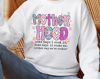 Motherhood Bow Sweatshirt, Coquette Mom Sweatshirt, Funny Mama Sweater, Retro Mom Gift, Sassy Mothers Day Sweater
