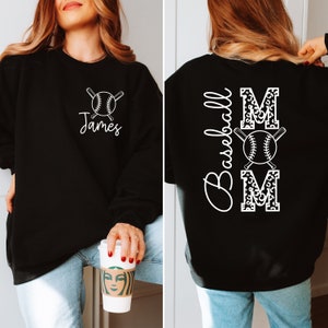 Custom Baseball Name Sweatshirt, Personalized Baseball Mom, In My Baseball Mom Era, Game Day Shirt,Mom Sport Outfit,Custom Baseball Team Tee