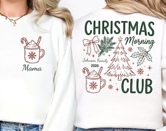 Family Christmas Matching Sweatshirts, Personalized Holiday Sweater, Custom Name Christmas Sweater, Christmas Morning Outfitü Sweater