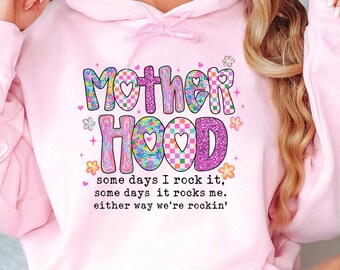 Motherhood Bow Hoodie, Coquette Mom Hoodie, Funny Mama Hoodie, Retro Mom Gift, Sassy Mothers Day Hoodie