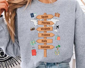 Personalized Vacation Sweatshirt, Family Travel Sweater, Custom Adventure Sweater, Holiday Memories Gift Sweater